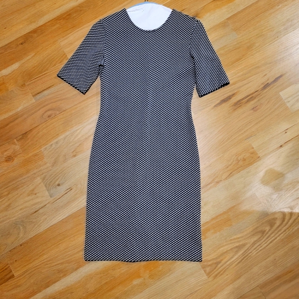 Theory black and white houndstooth dress